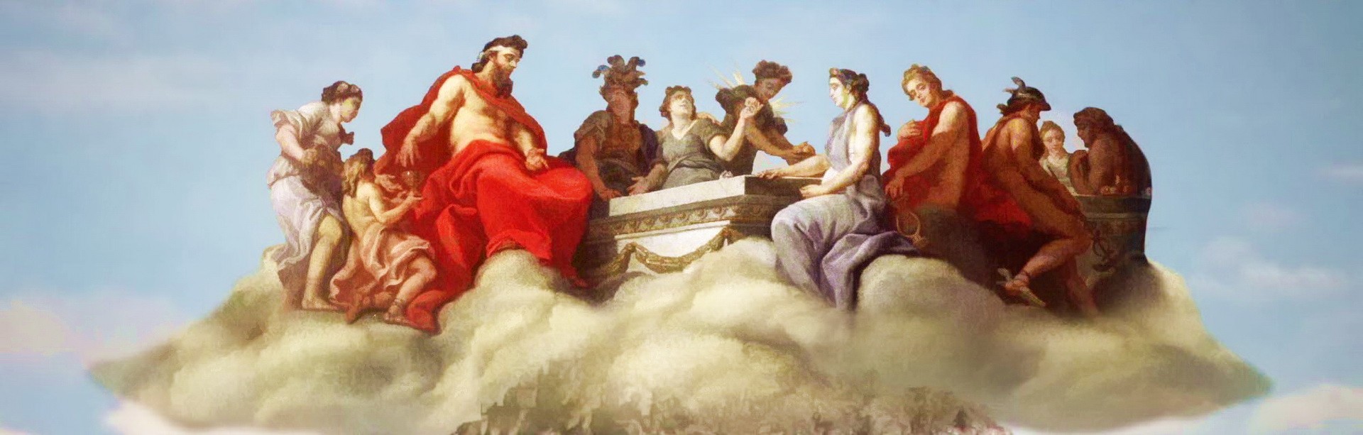 Небесные боги над горой Олимпия решают судьбы